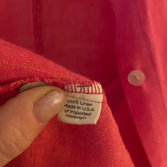 South Street Linen 💯 Linen Pink Button Down Blouse Size 1/Large - Picture 7 of 7